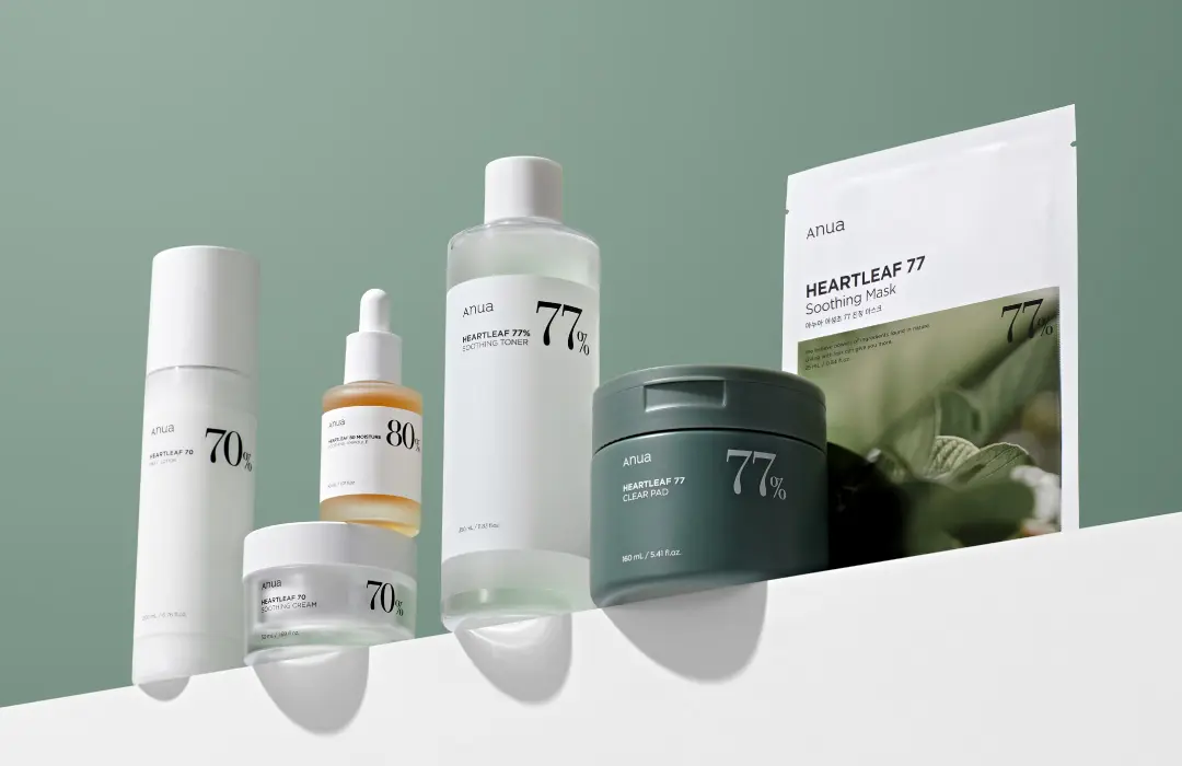 Anua skincare products designed for sensitive skin