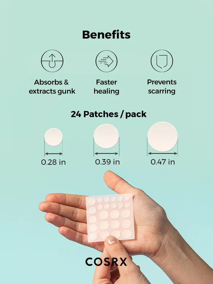 Shop COSRX Acne Pimple Master Patch (24 Patches) at MercelBay. Clinically proven hydrocolloid patches for faster pimple healing. Better than Amazon, Sephora, YesStyle.